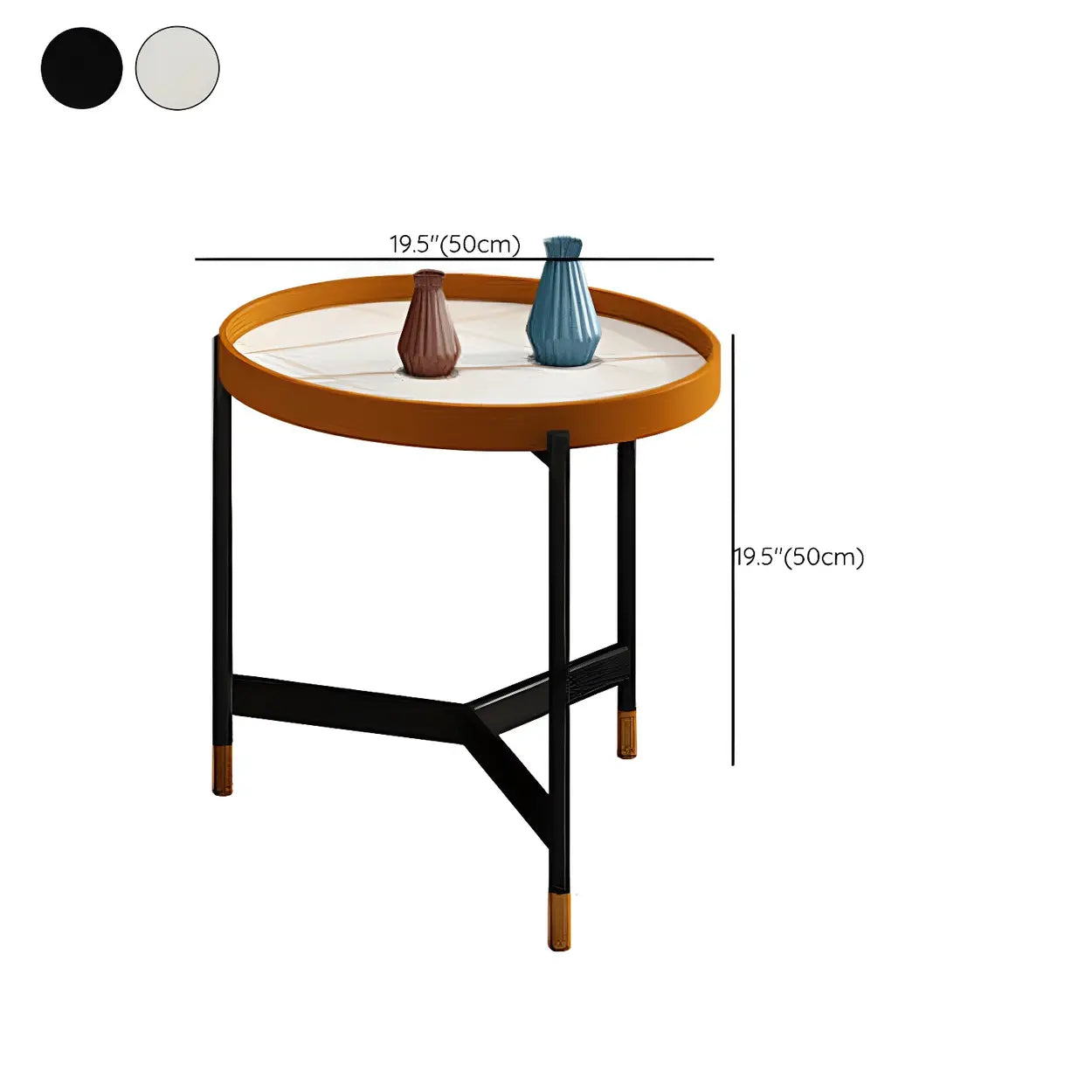 Round Tray Coffee Table with Steel Base
