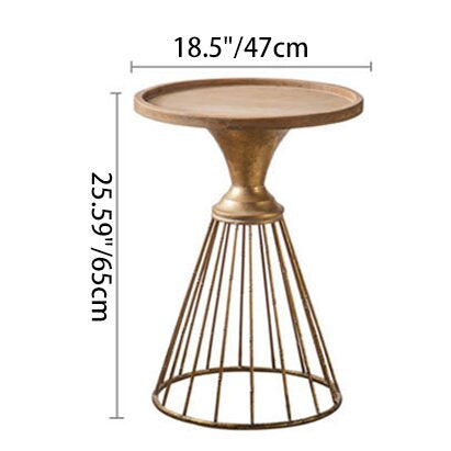 Rustic Conical Iron Round Side Table