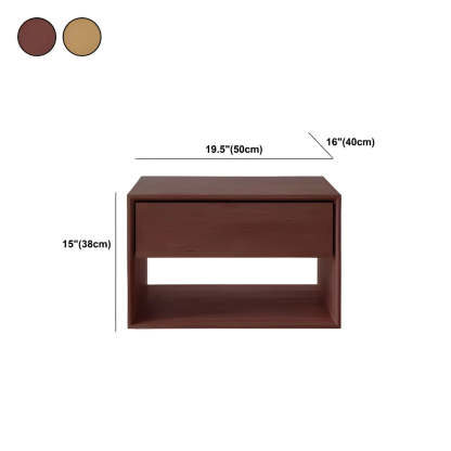 Rectangular Walnut Wood Open Nightstand — Walnut / 2 Piece Set