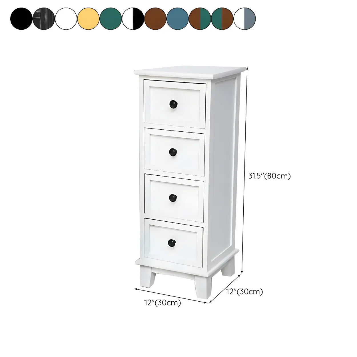 Vertical Wood Dresser with Metal Handles