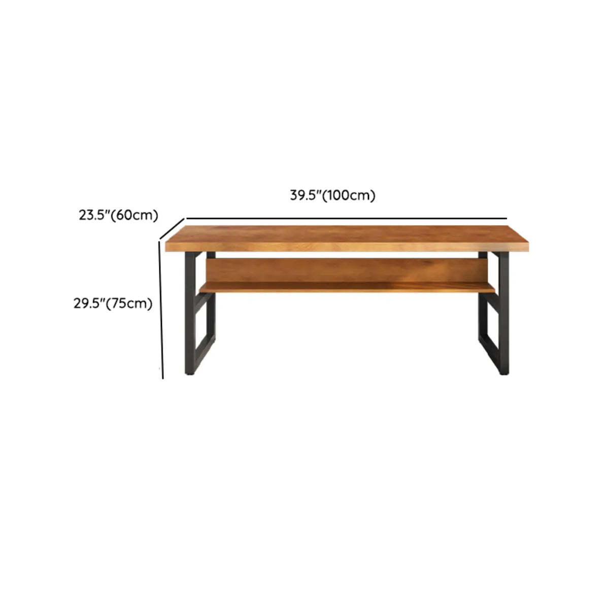 Brown Pine Butcher Block Sled Computer Desk
