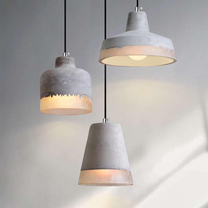 Industrial Gray Cement Pendant Light