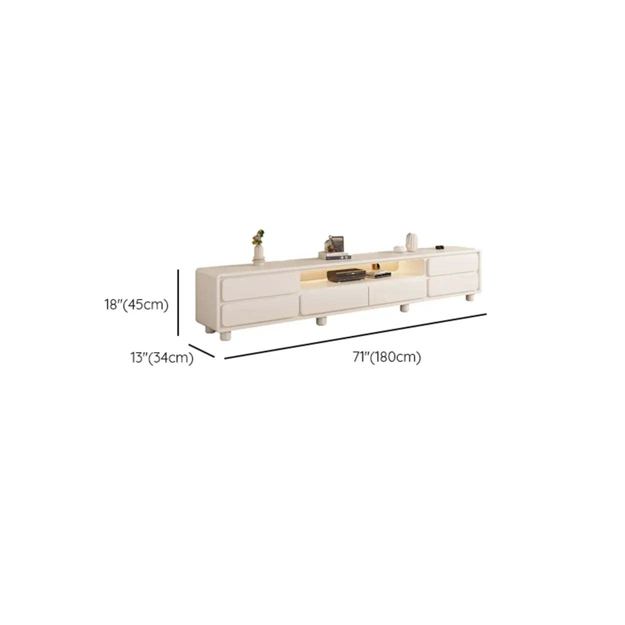Minimalist White TV Stand with Drawers