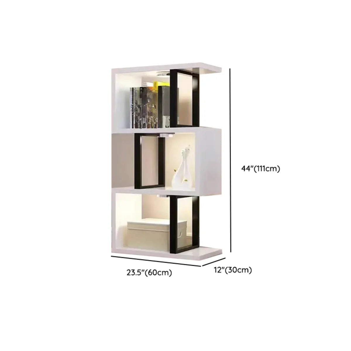 White Stylish Alloy Open Etagere Bookshelf