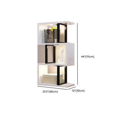White Stylish Alloy Open Etagere Bookshelf