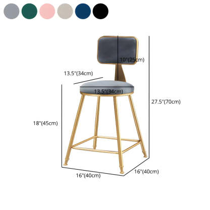 Gray Gold Iron Velvet Tall Bar Stool