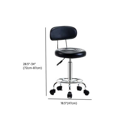 Trendy Black Round Chrome Adjustable Stool