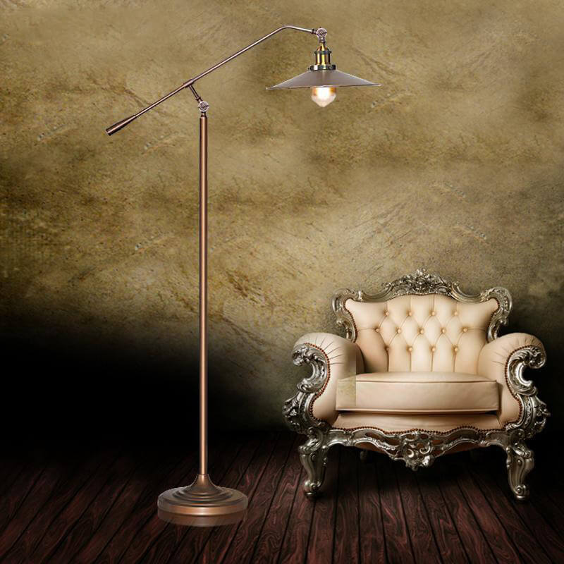 Industrial Bronze Boom Arm Floor Lamp — 220V-240V For UK/AU