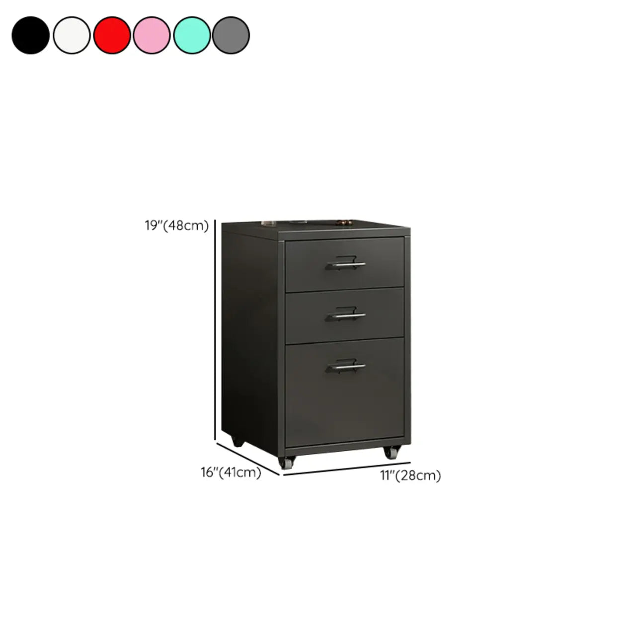 Pink Vertical Metal Caster Drawer Chest
