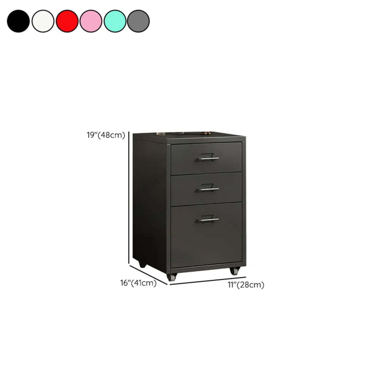 Pink Vertical Metal Caster Drawer Chest
