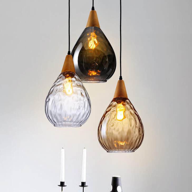 Water Ripple Glass Teardrop Pendant Light