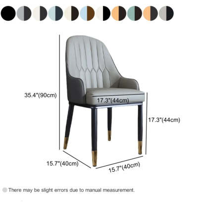 Curved Leather Dining Armchair