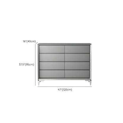 Gray Wood 8-Drawer Dresser