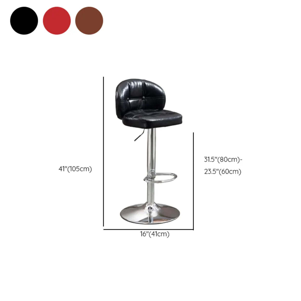 Swivel Bar Stool with Cushioned Back