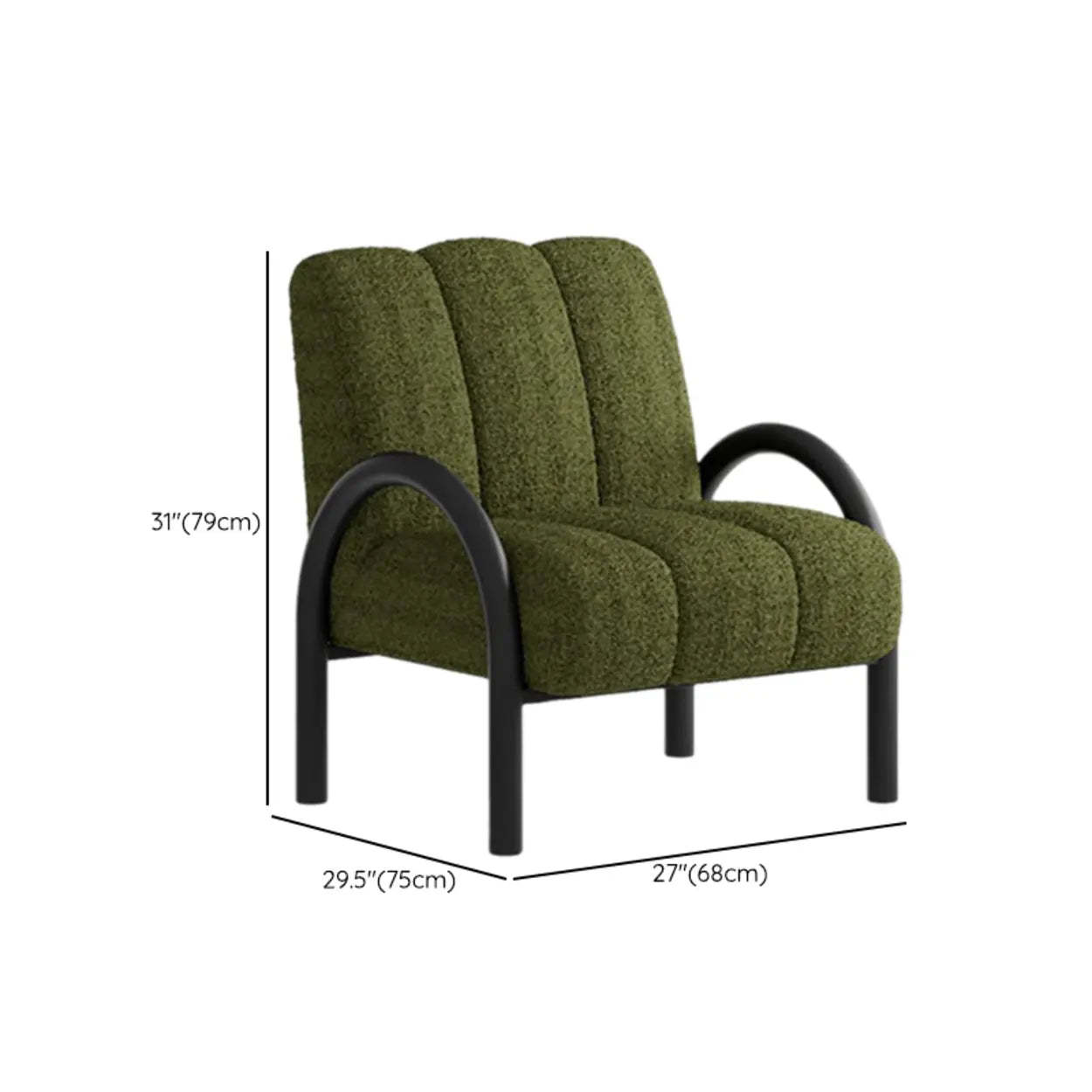 Mid-Century Sherpa Upholstered Armrest Accent Chair