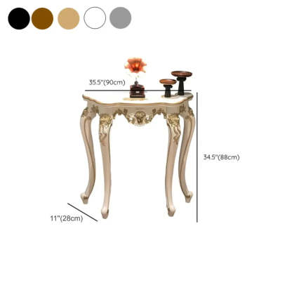 Curved Leg Half-Circle White Wood Console Table