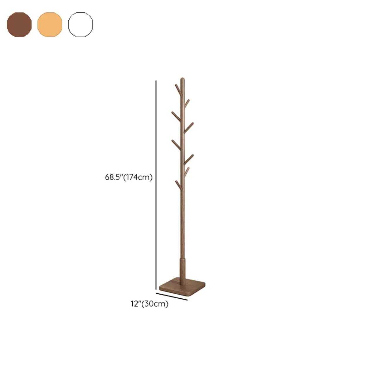 Wood Tree Coat Rack with Storage