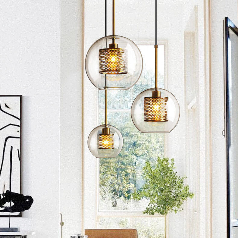 Clear Glass Globe Dome Pendant Light