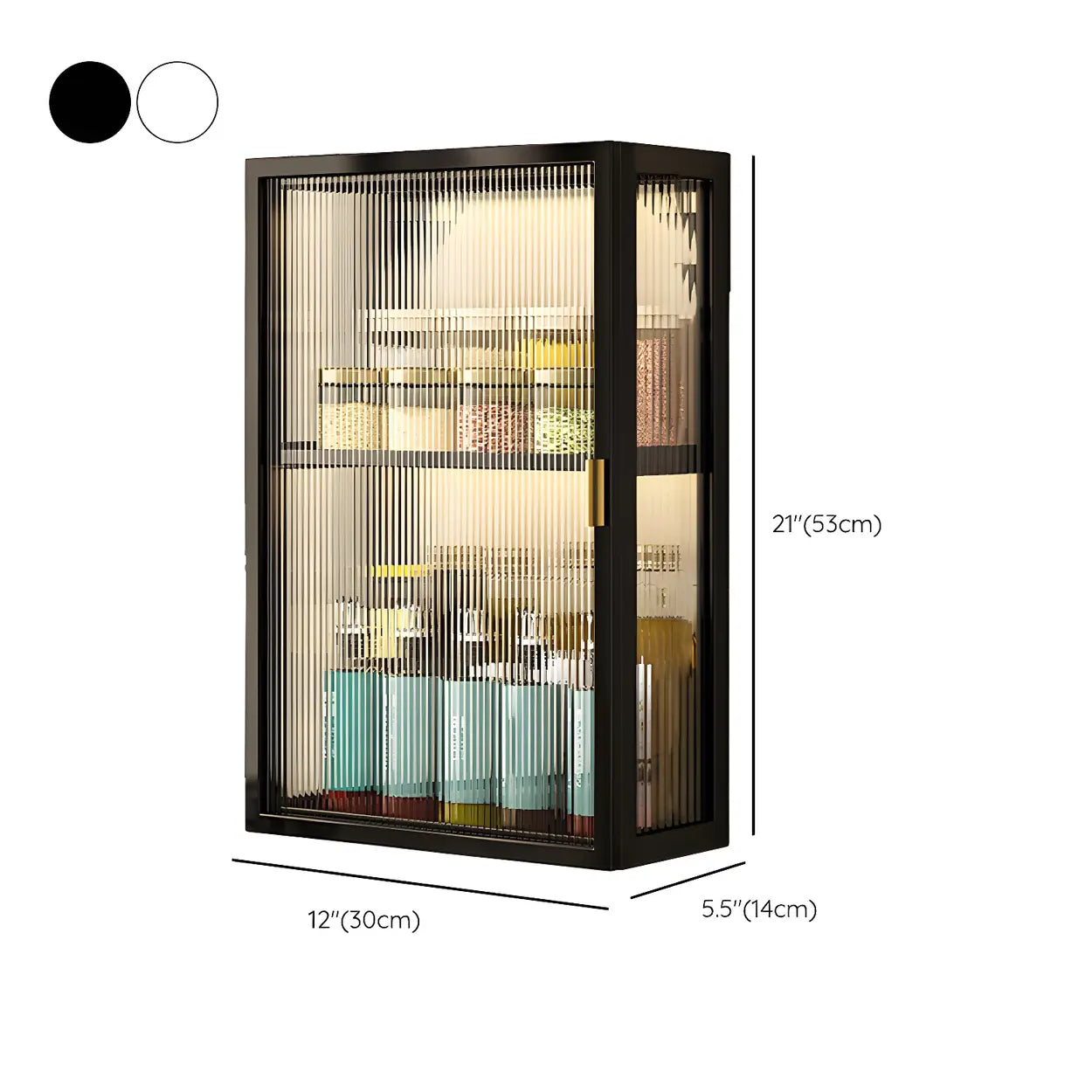 Kitchen Rectangular Wall-Mount Metal Storage Cabinet #size
