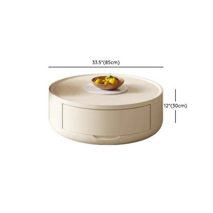 Modern White Wood Round Drum Nested Coffee Table