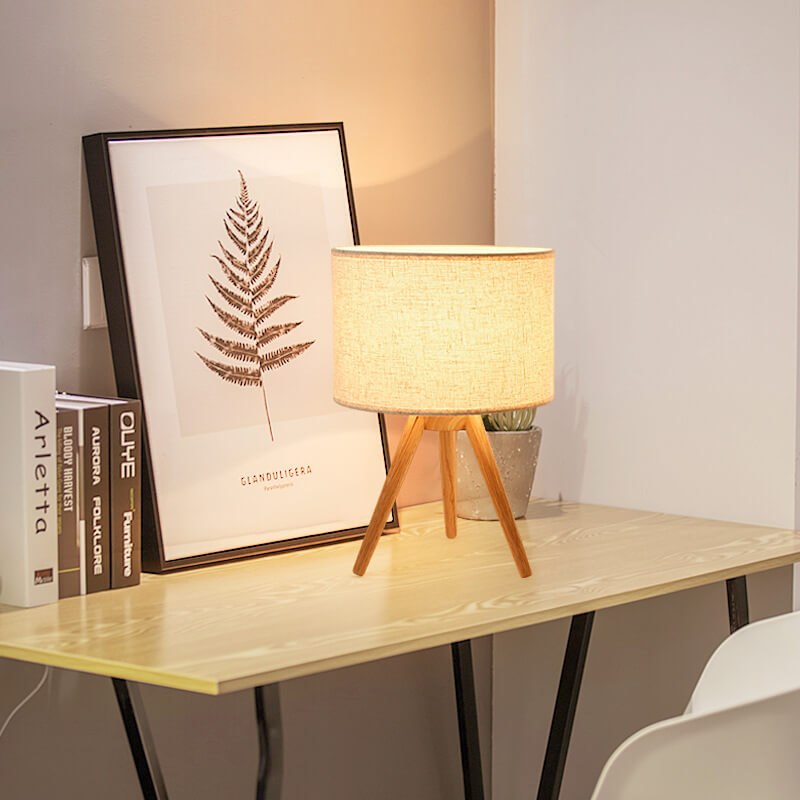 Modern Fabric Wooden Table Lamp
