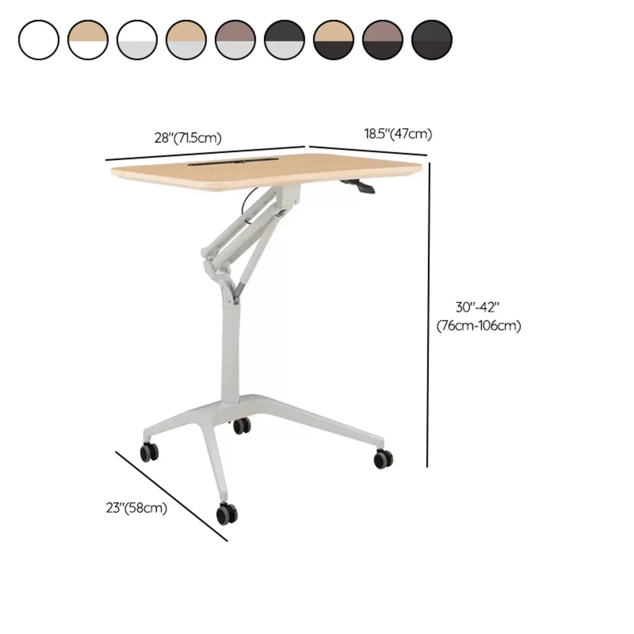 Adjustable Mobile Wood Small Standing Desk