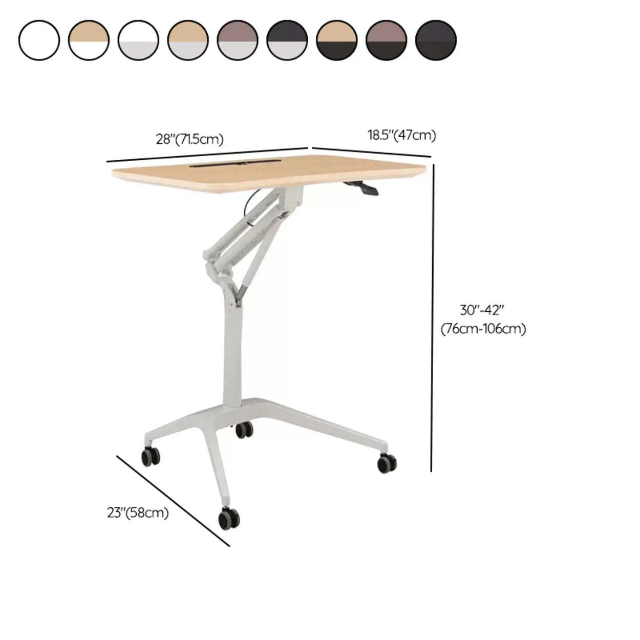 Adjustable Mobile Wood Small Standing Desk