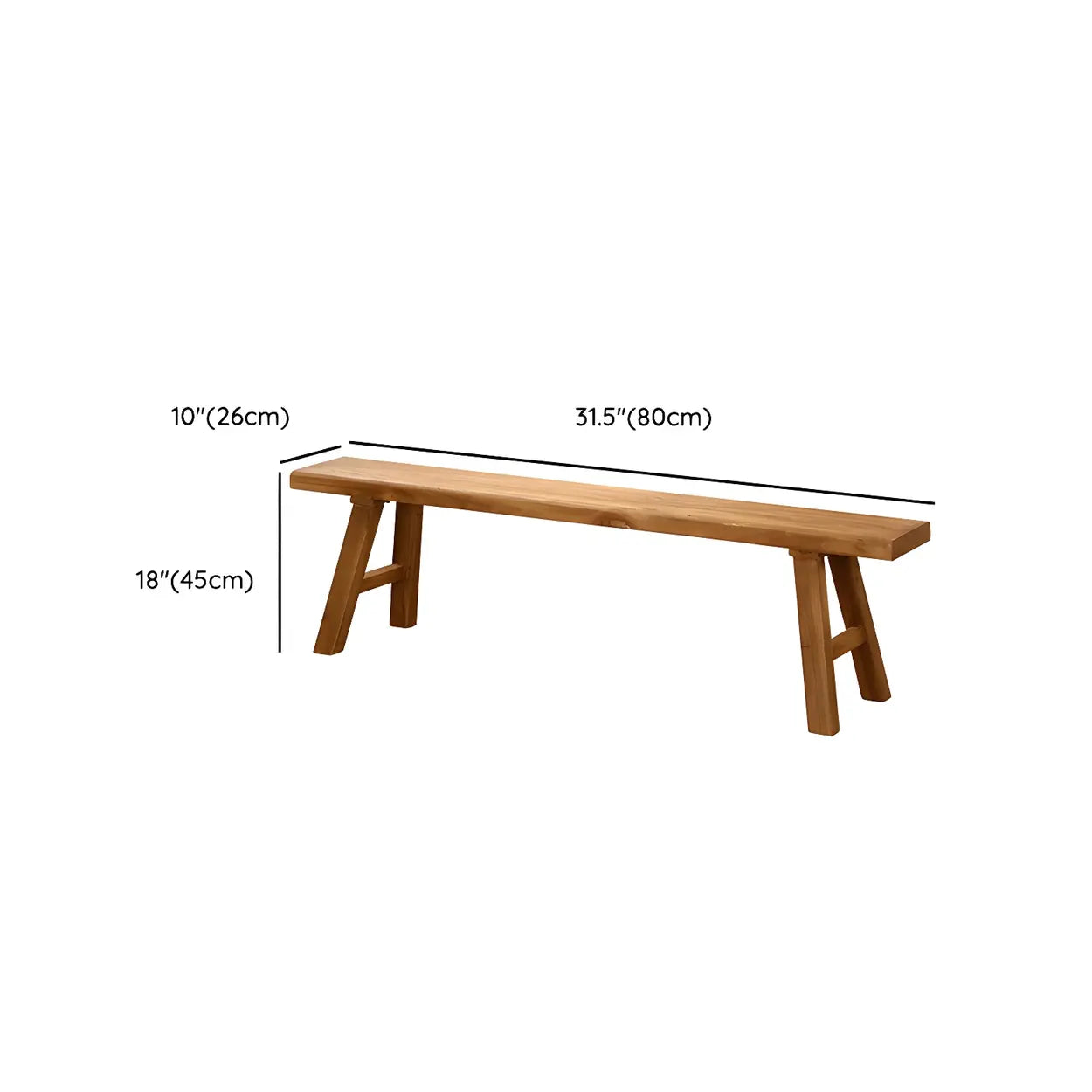 Oriental Natural Wood Entryway Bench