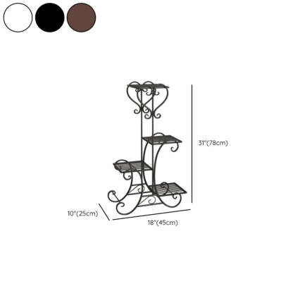 Elegant Curved Black Metal Floor Plant Stand