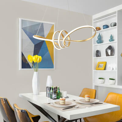 Modern Aluminum Spiral LED Chandelier