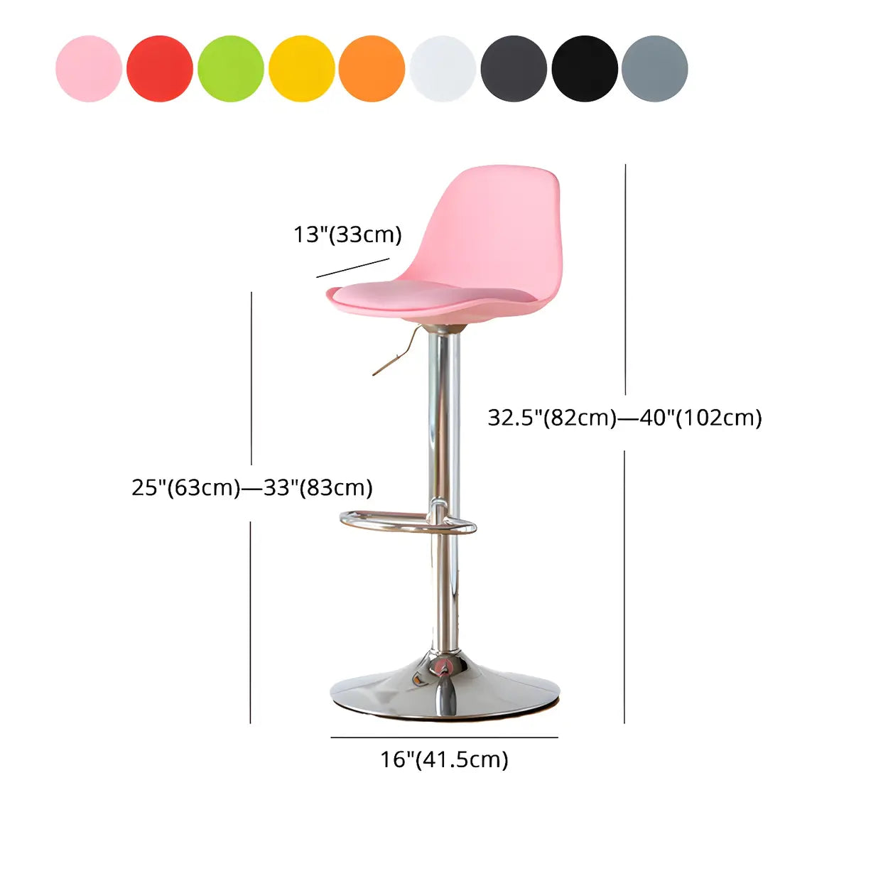 Adjustable Leather Bucket Swivel Bar Stool