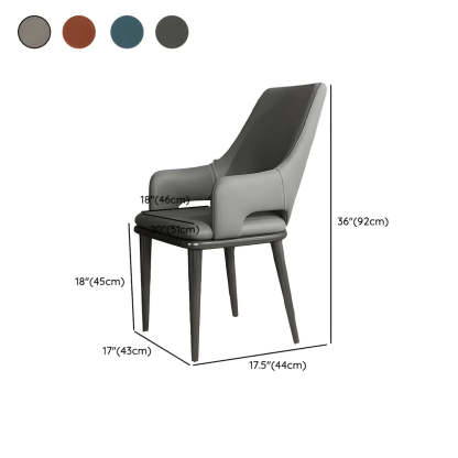 Faux Leather Metal Dining Armchair