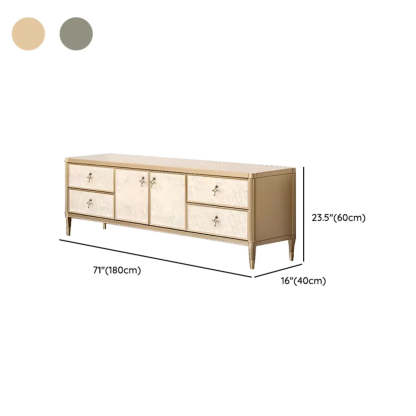 Champagne Gold Wood Drawer Long TV Stand