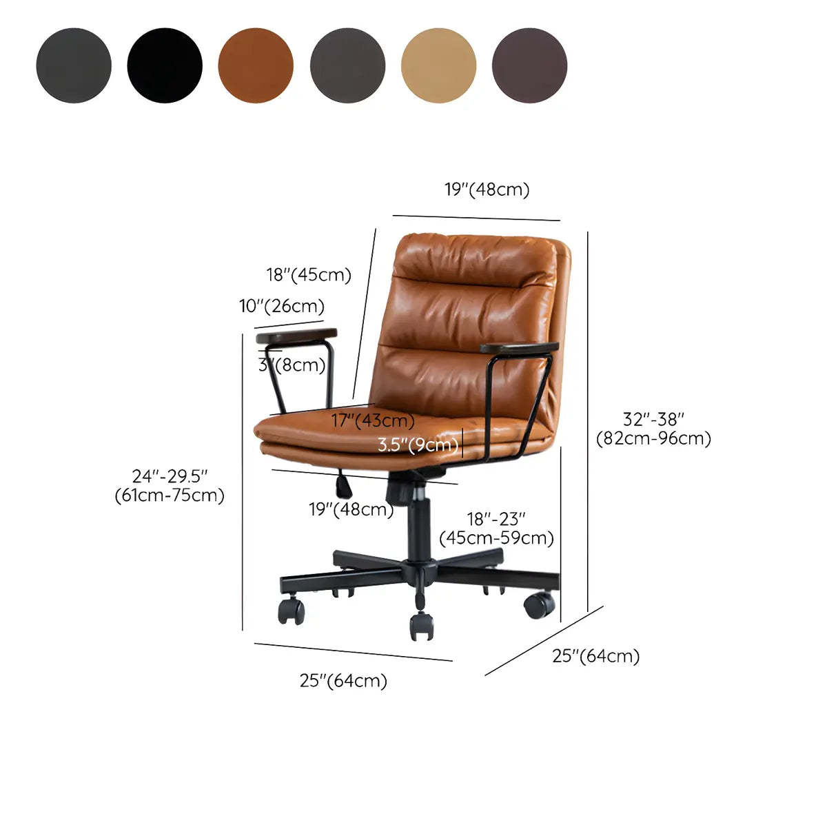 Classic Black Leather Adjustable Ergonomic Office Chair