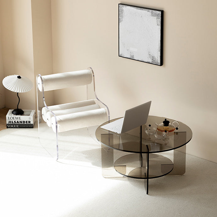 Contemporary Cylinder Acrylic Fabric Armless Chair