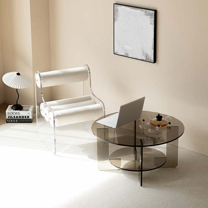 Contemporary Cylinder Acrylic Fabric Armless Chair