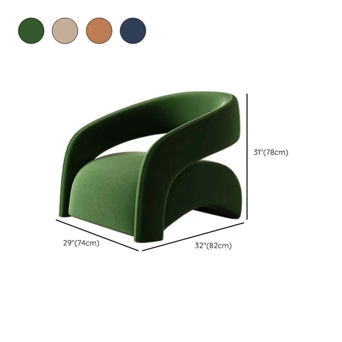 Peacock Green Frosted Velvet Barrel Chair