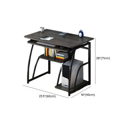 Black Metal Computer Desk with Keyboard Tray