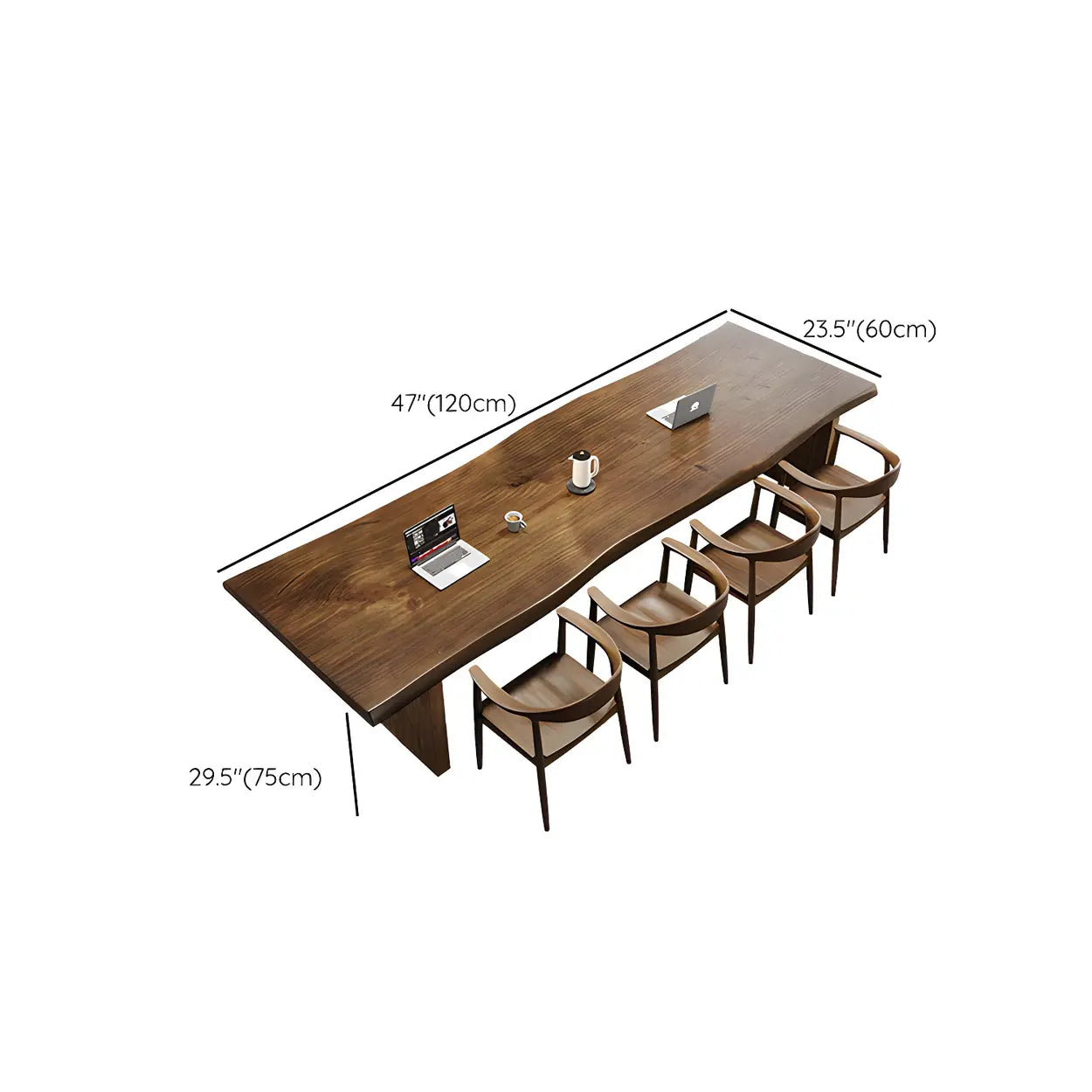 Free Form Brown Wood Sled Conference Desk 8-Person #size