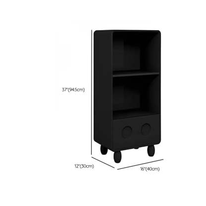Stylish Black Rectangular Wood Sliding Bookcase
