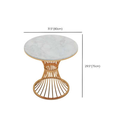 Glam Round Gold Faux Marble Dining Table