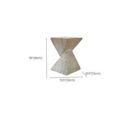 Modern Square Stone Twisted Block Side Table