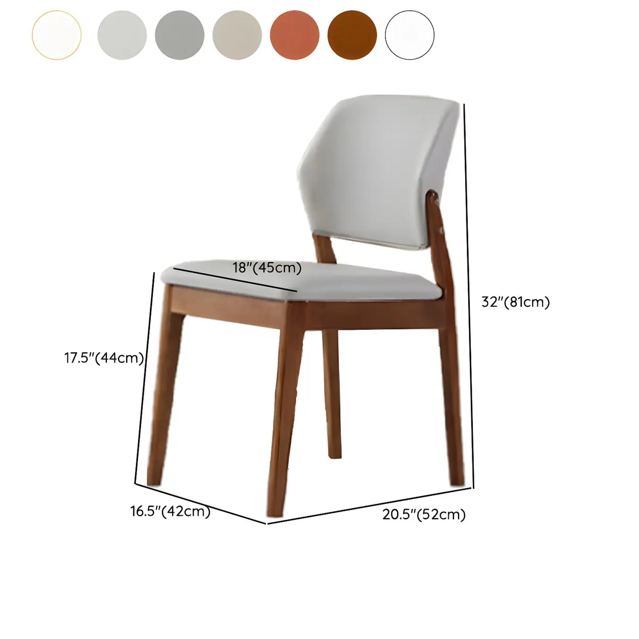 Faux Leather Wood Frame Dining Chair