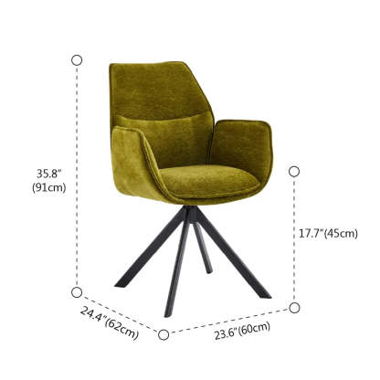 Modern Green High-Back Fabric Swivel Dining Chair