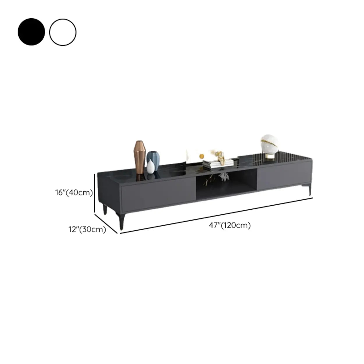 Modern Wood Rectangular Open Storage TV Stand