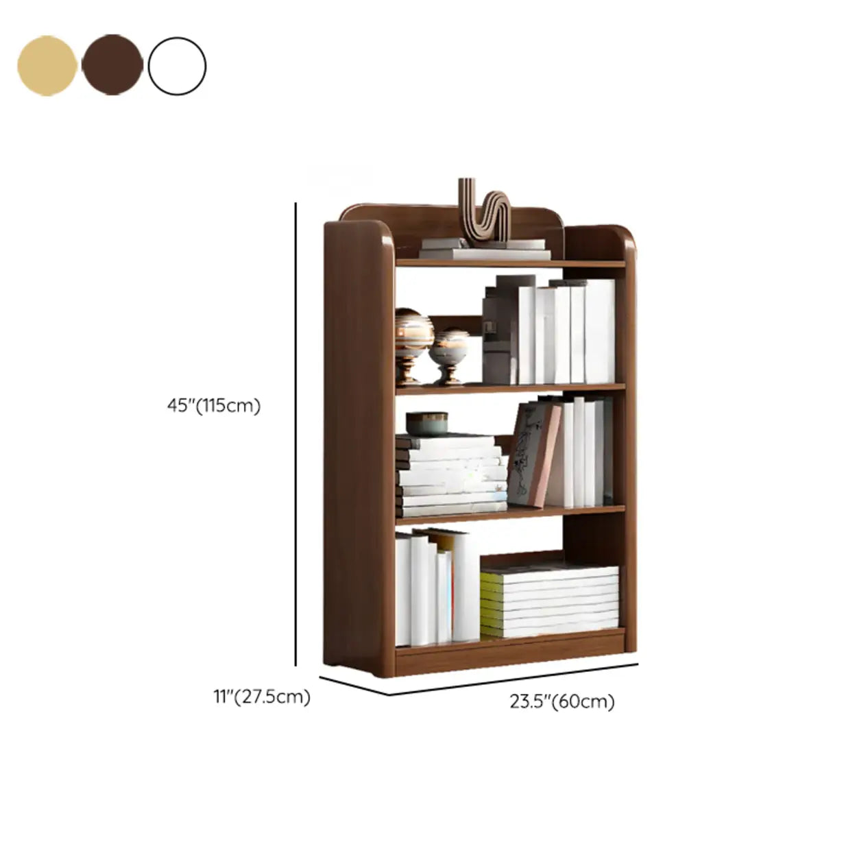 Modern Open-Back Vertical Wood Bookshelf