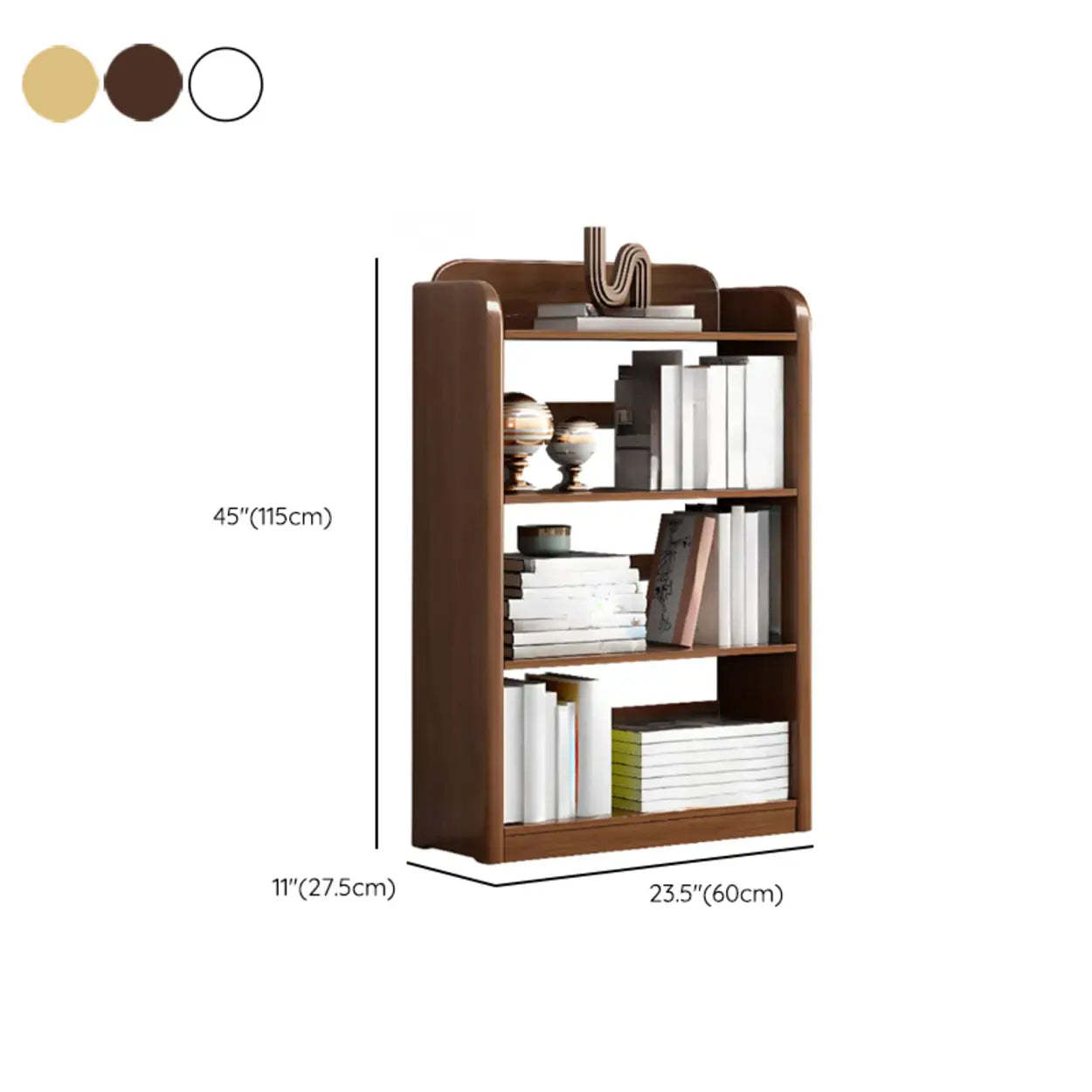Modern Open-Back Vertical Wood Bookshelf