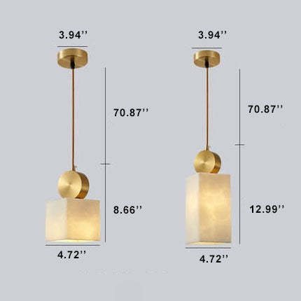 Nordic Geometric Metal Faux Marble Pendant Light