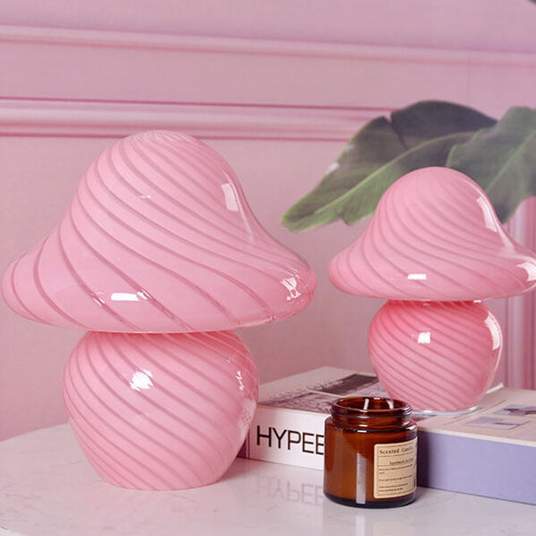 Modern Decorative Mushroom Striped Glass Lamp