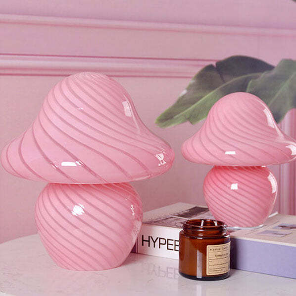 Modern Decorative Mushroom Striped Glass Lamp